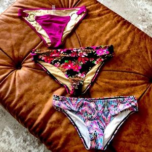 Victoria Secret 3 swim bottoms bundle sz medium